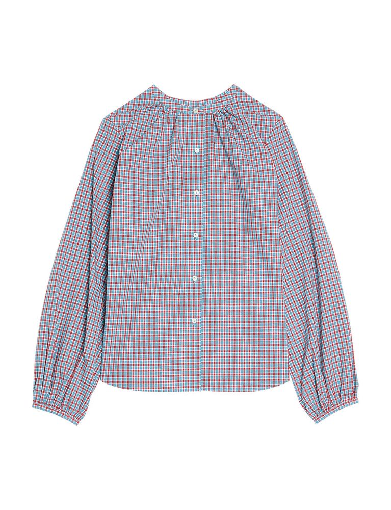 Ines De La Fressange Blouse Joséphine Turquoise À Carreaux