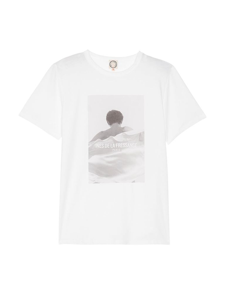 Ines De La Fressange T-shirt Oscar Blanc Imprimé In White
