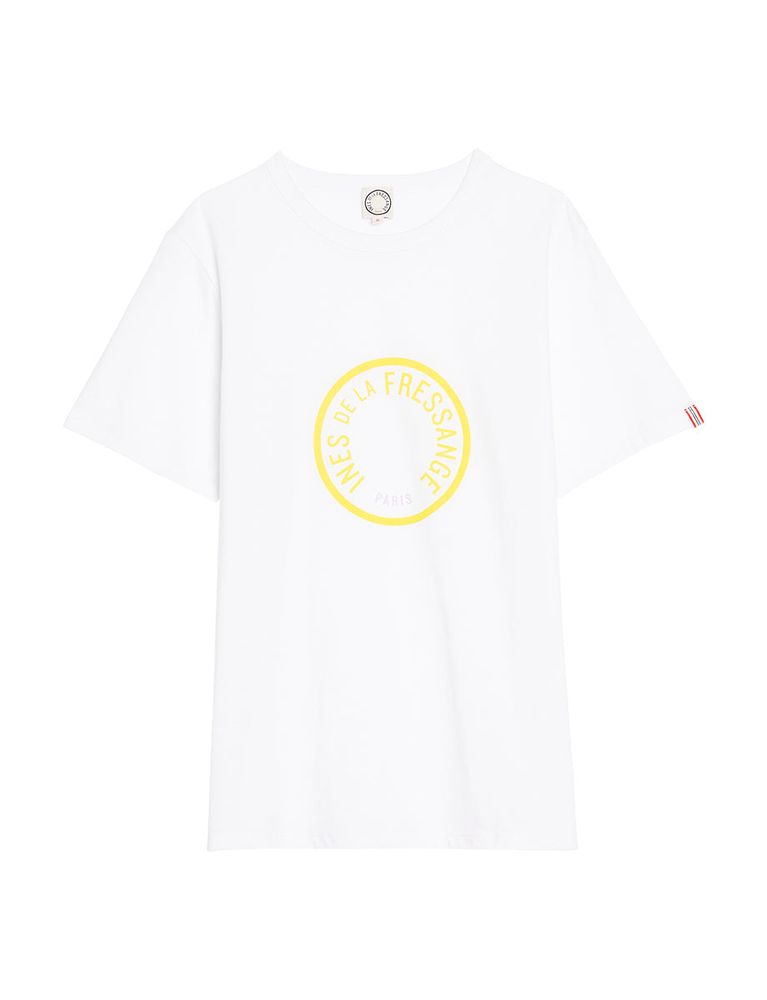 Ines De La Fressange T-shirt Oscar Logo Jaune In White