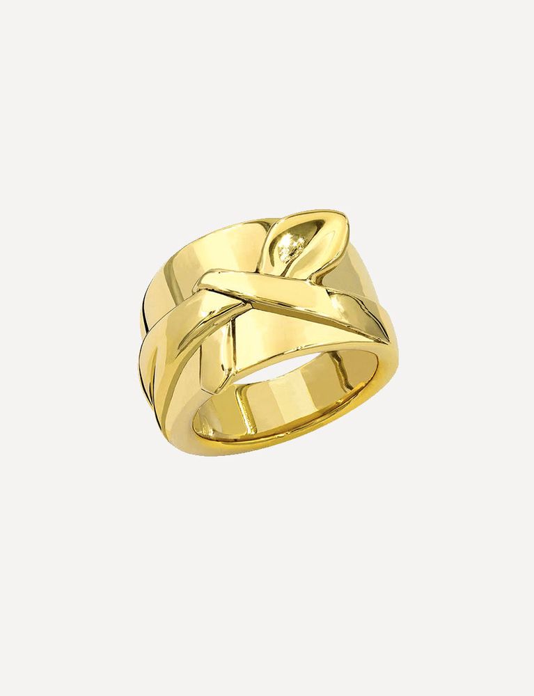 Ines De La Fressange Bague Attachement Plaqué Or Noeud In Gold