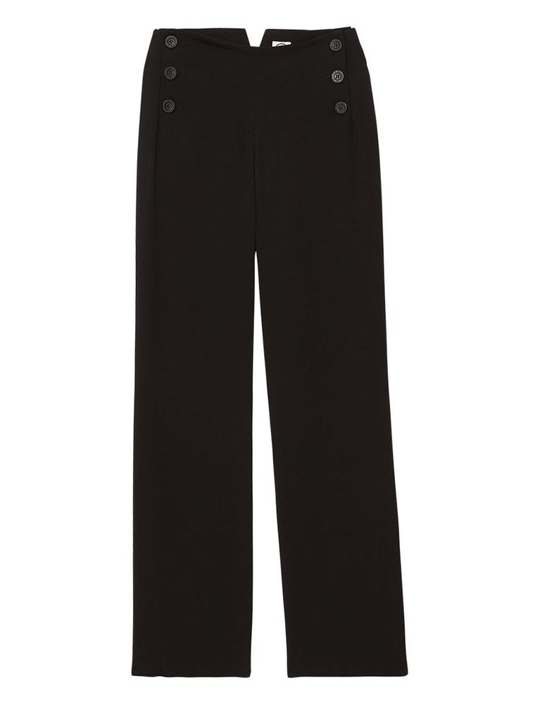 Ines De La Fressange Pantalon Gabriel En Velours Milleraies Marron In Black