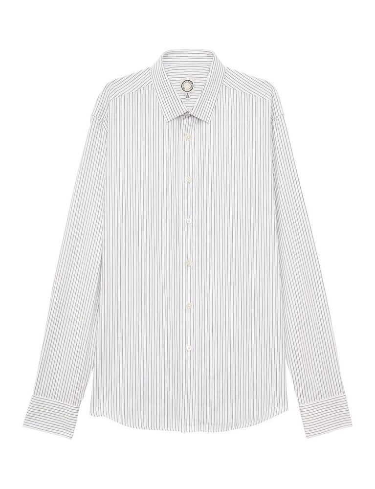Ines De La Fressange Chemise Pour Homme Olivier Blanche À  Rayures Bleues In White