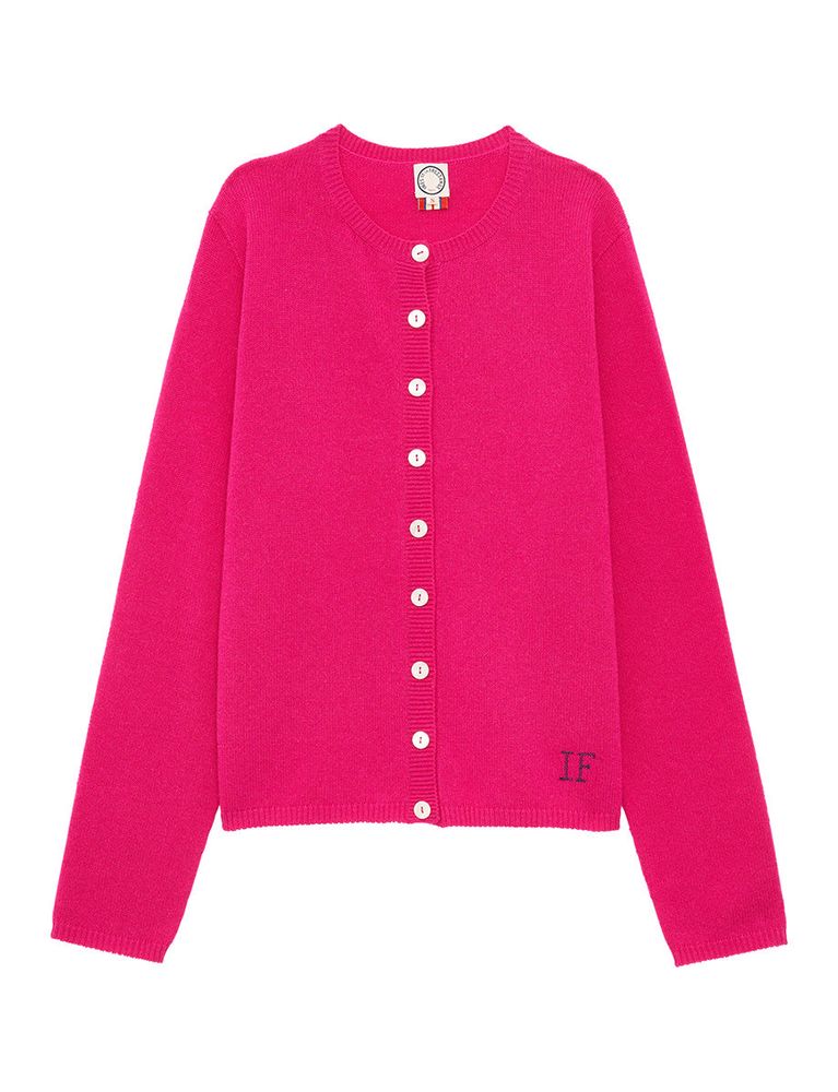 Ines De La Fressange Cardigan Cesaria Rose Laine Et Cac