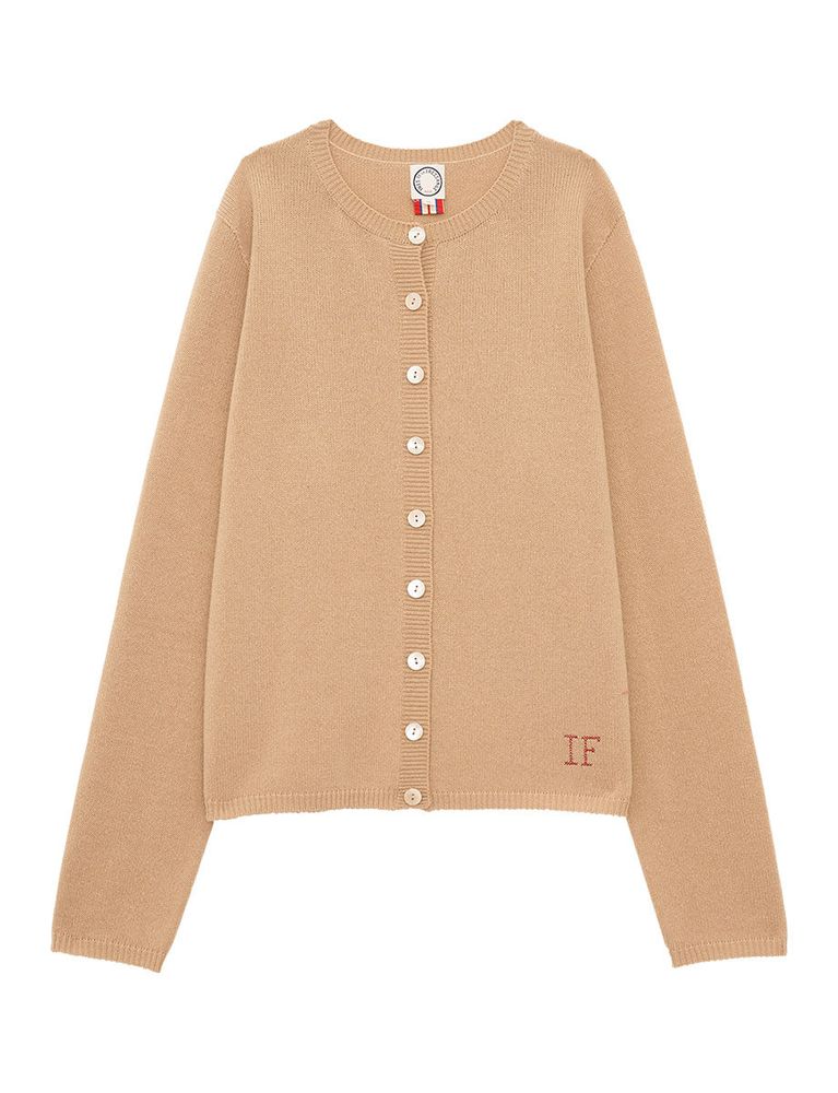 Ines De La Fressange Cardigan Cesaria Camel Laine Et Cachemire