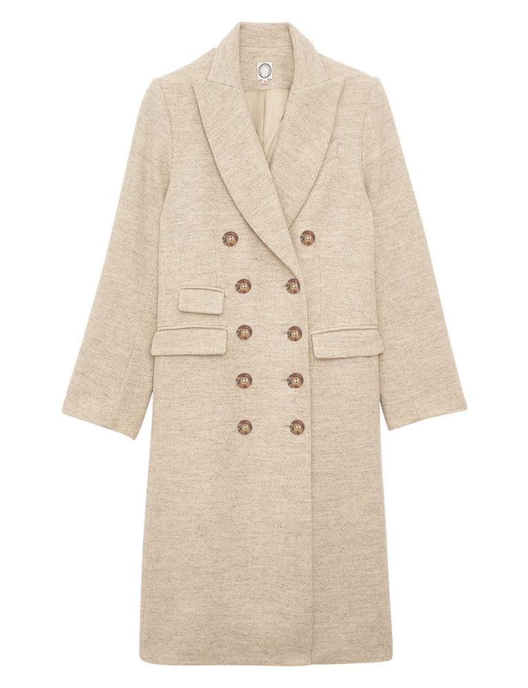 Ines De La Fressange Manteau Mauricette Écru En Laine In Neutral