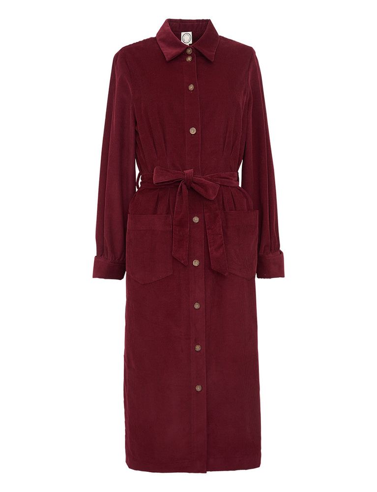 Ines De La Fressange Robe Rosabella Prune Velours In Red