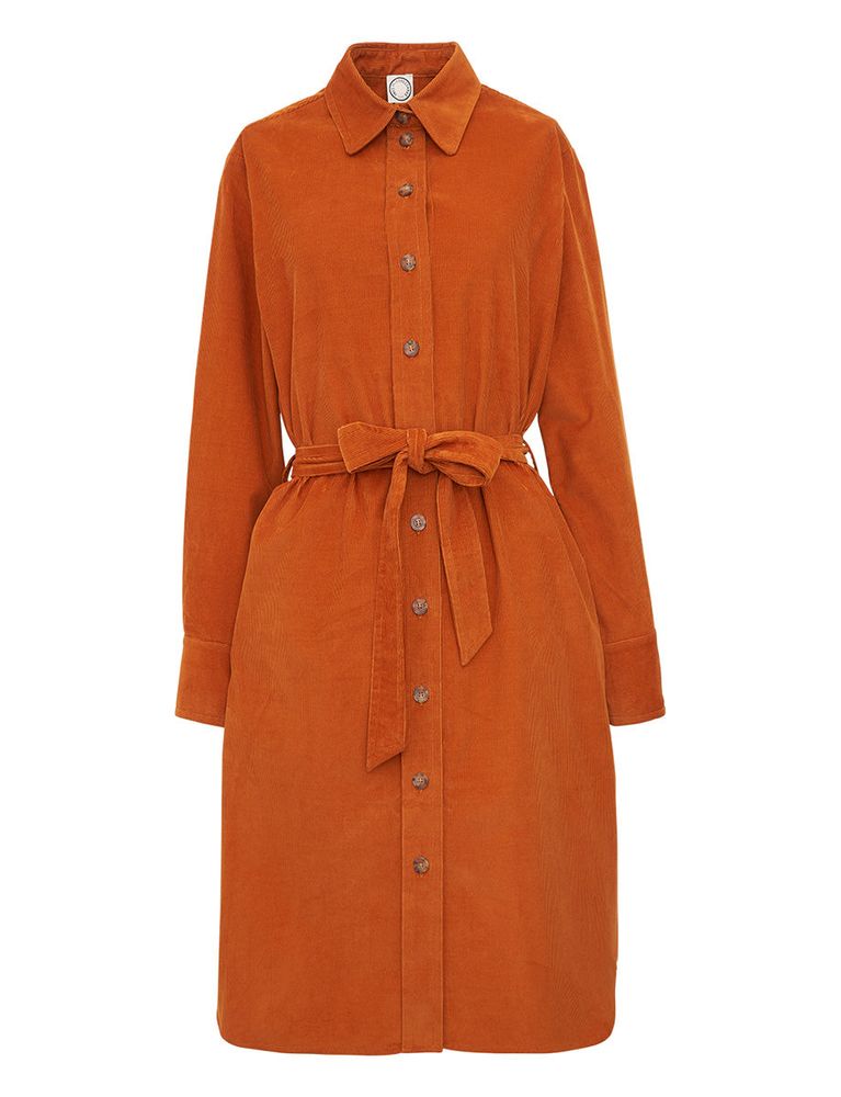 Ines De La Fressange Robe Amour Orange En Velours