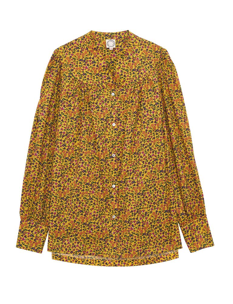 Ines De La Fressange Chemise En Popeline Ornella In Yellow