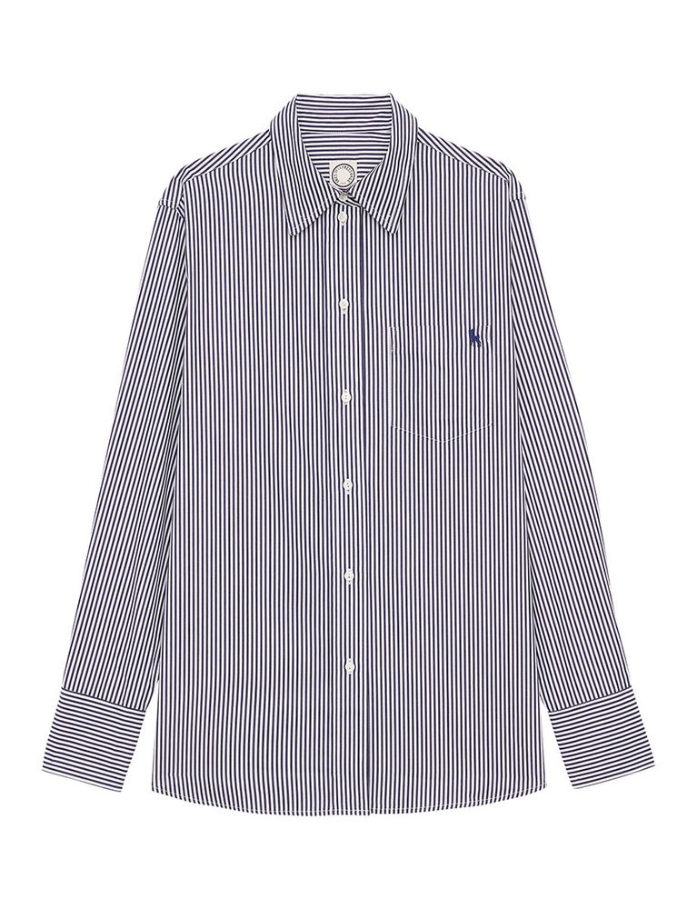 Ines De La Fressange Chemise Maureen Rayée Marine/blanc