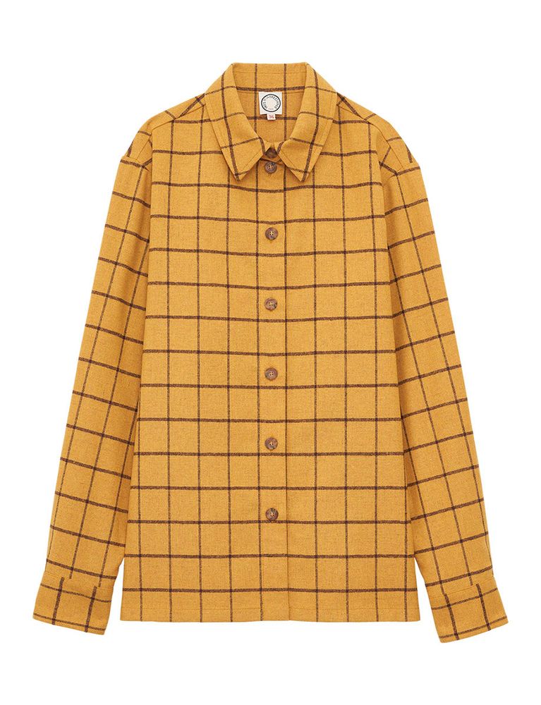 Ines De La Fressange Chemise Cassia Ocre À Carreaux