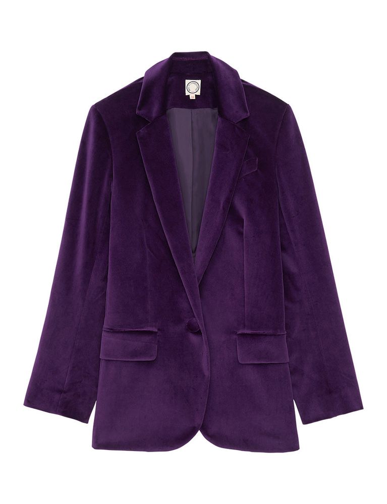 Ines De La Fressange Veste Bruna Violet En Velours