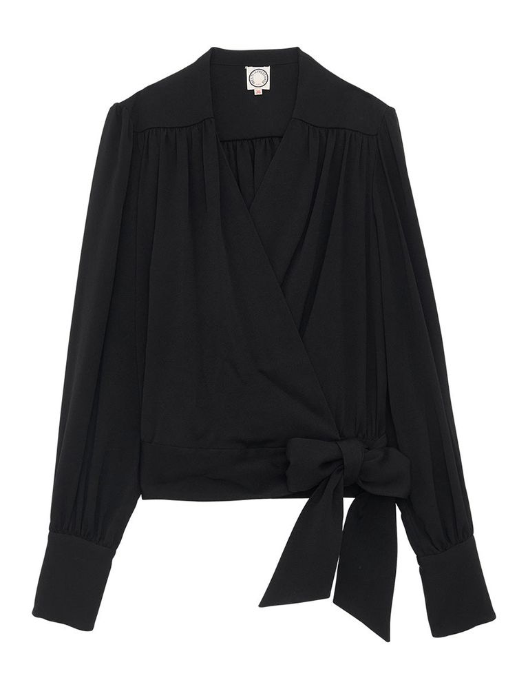 Ines De La Fressange Blouse Coupe Ample En Crêpe Elena Noire