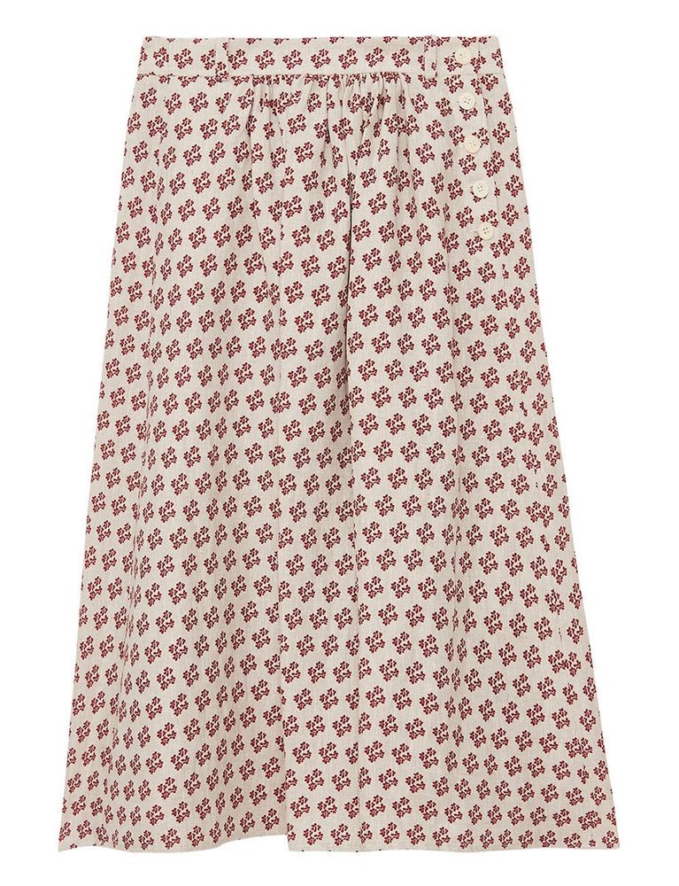 Ines De La Fressange Jupe Alix En Lin In Multi