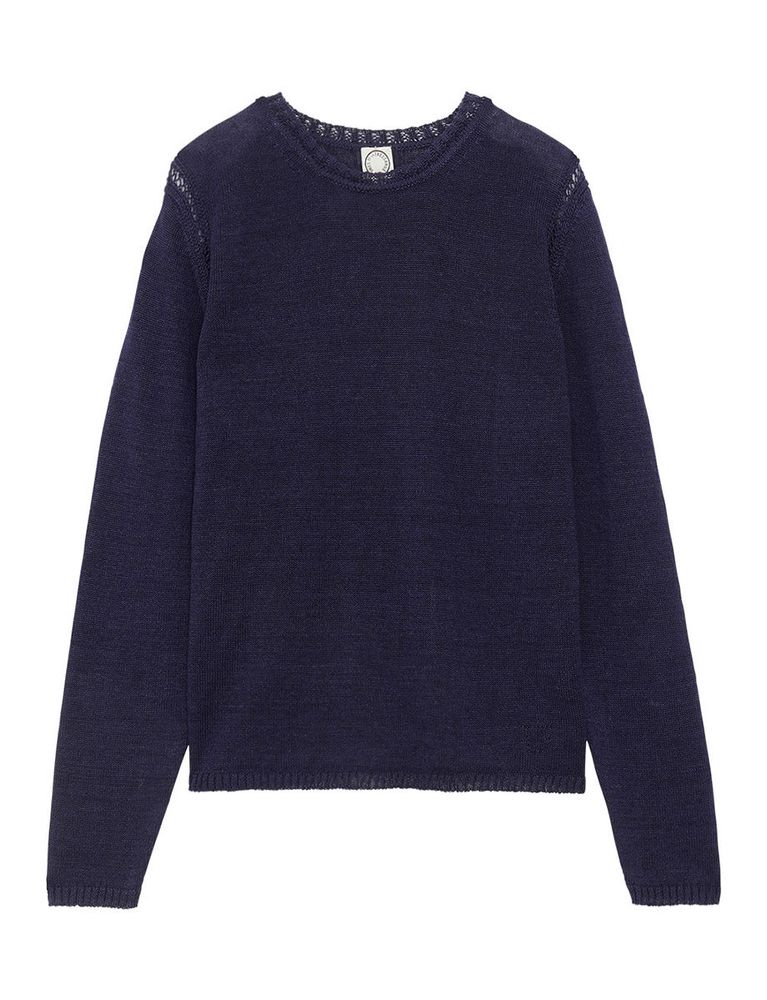 Ines De La Fressange Pull Angelina Bleu En Lin
