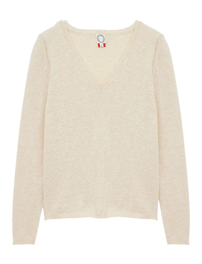 Ines De La Fressange Pull Morgane Laine Et Cachemire Beige