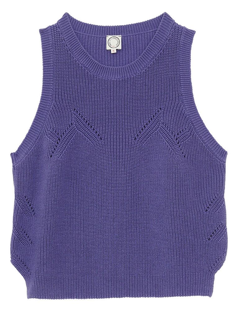 Ines De La Fressange Pull Agatha Violet Sans Manche In Purple