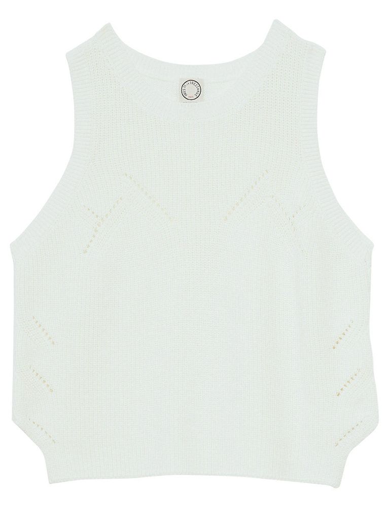 Ines De La Fressange Pull Agatha Écru Sans Manche In White