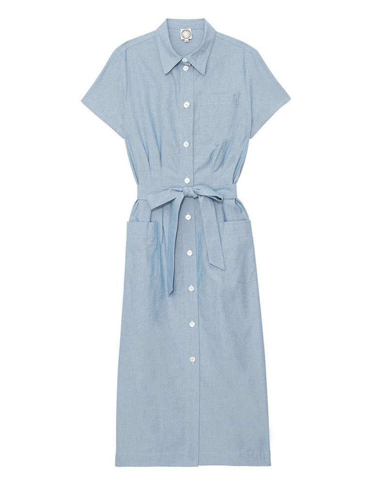 Ines De La Fressange Robe Ethel Droite Bleue