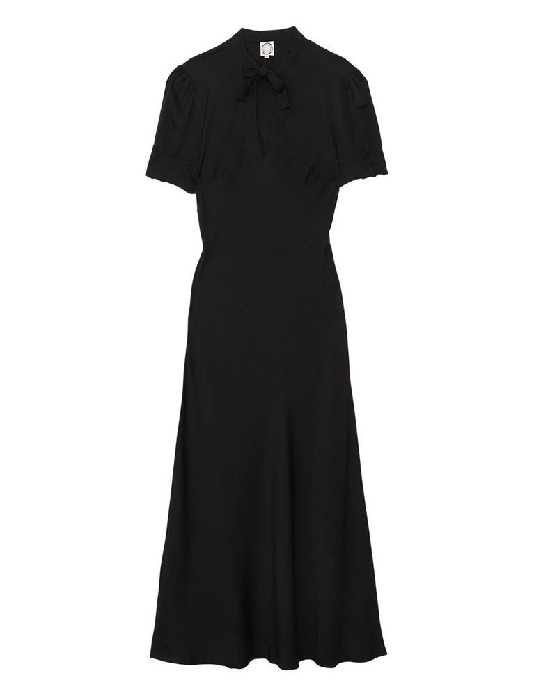 Ines De La Fressange Robe Cerise Longue Bleu Marine