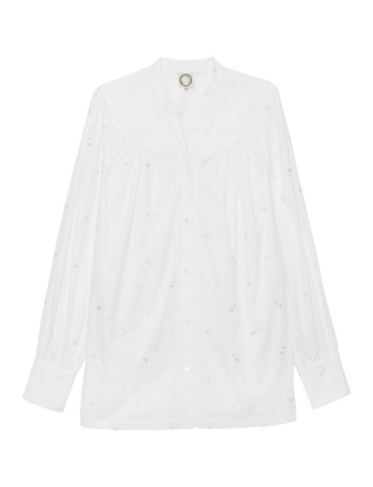 Ines De La Fressange Blouse Ornella Brodée Blanche