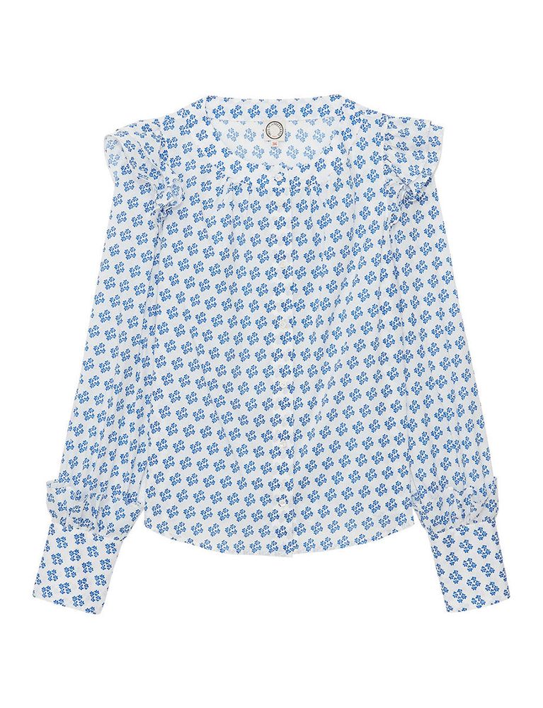 Ines De La Fressange Top Laure Imprimé In Blue