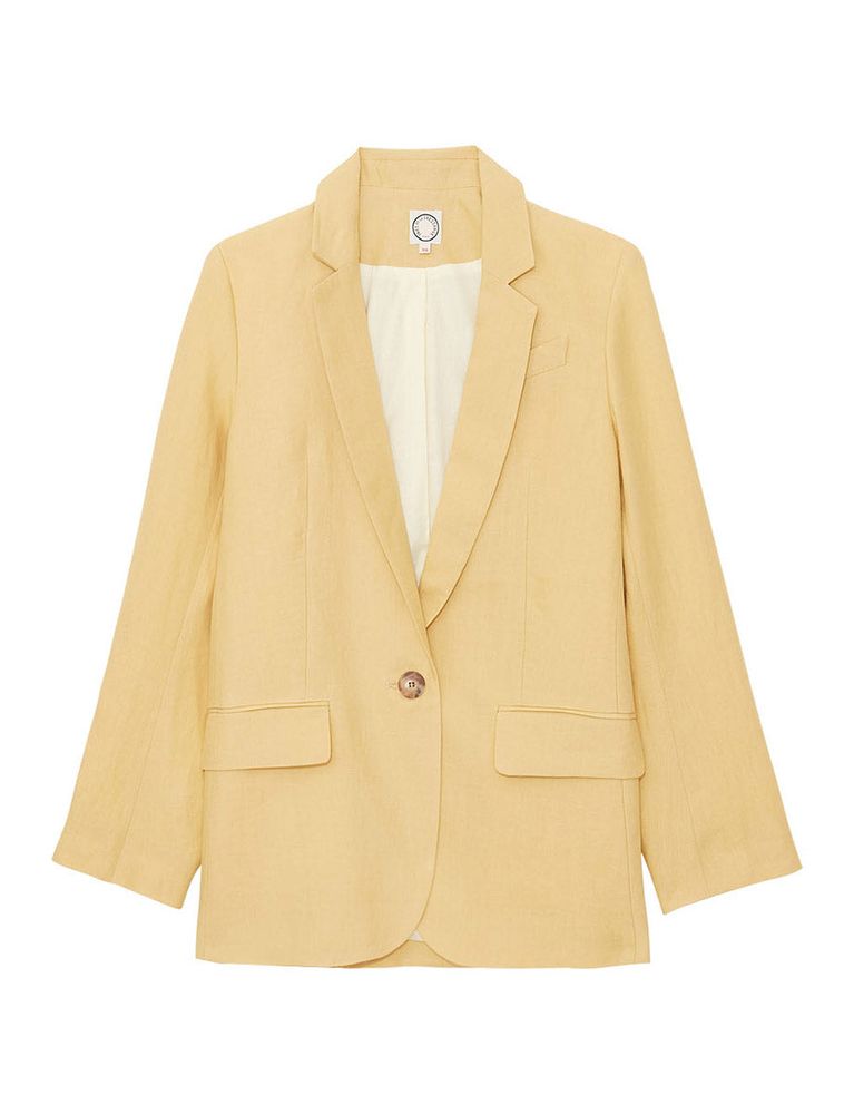 Ines De La Fressange Veste Bruna En Lin Jaune