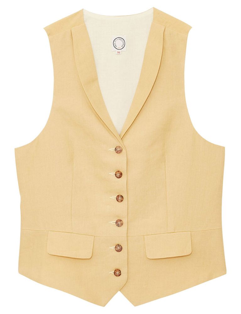 Ines De La Fressange Gilet Robinson En Lin Citron