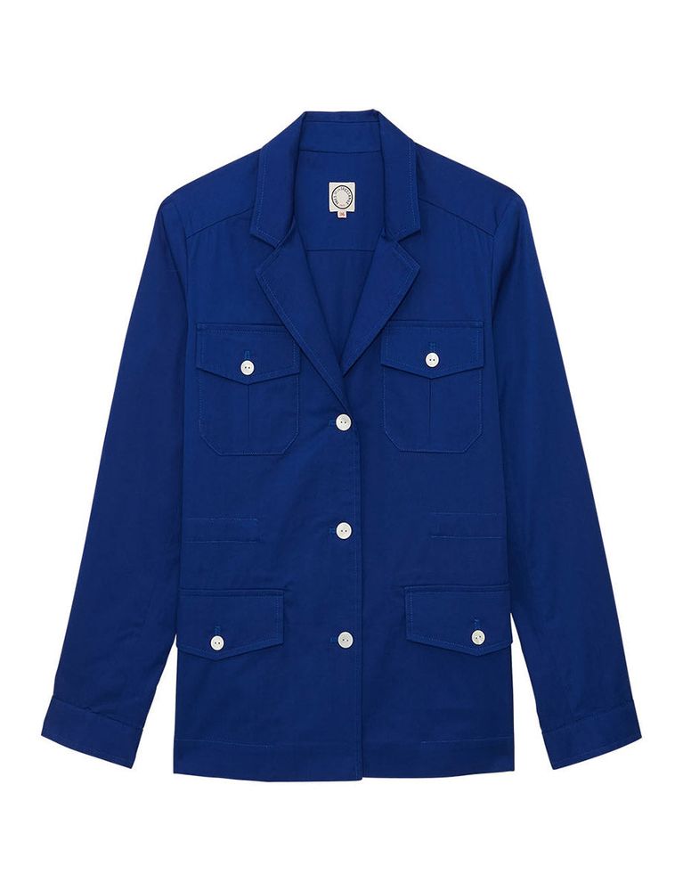 Ines De La Fressange Veste Flipper Bleue In Blue