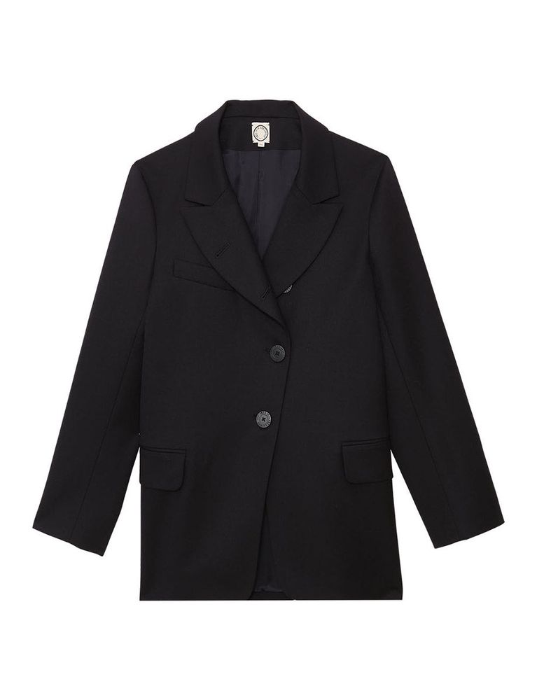 Ines De La Fressange Veste Yohan En Laine Bleu Nuit