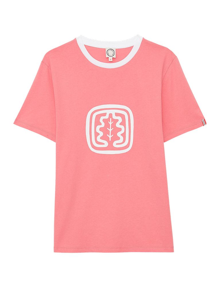 Ines De La Fressange Tee-shirt Oscar Col Rond Rose
