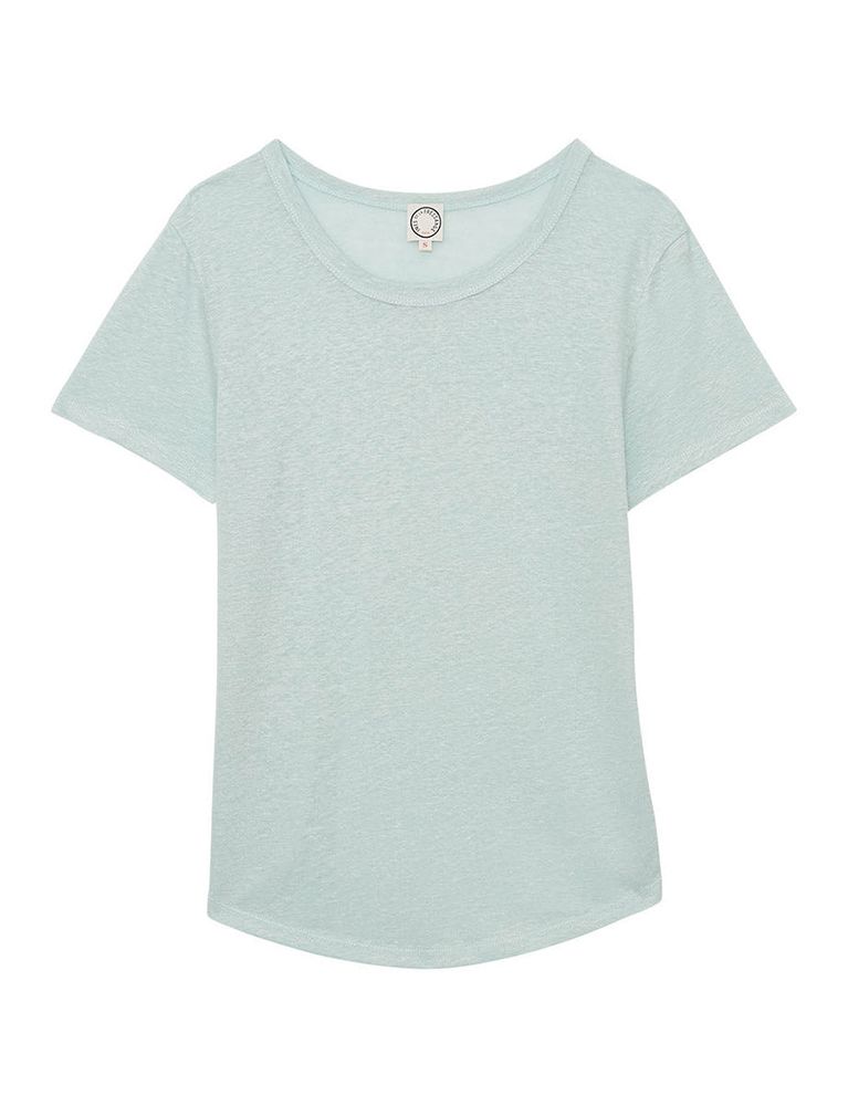 Ines De La Fressange T-shirt Lison En Lin Turquoise