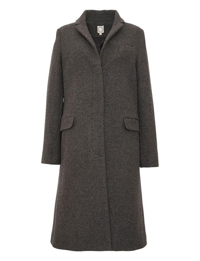 Ines De La Fressange Manteau Franck Gris 100% Laine In Gray