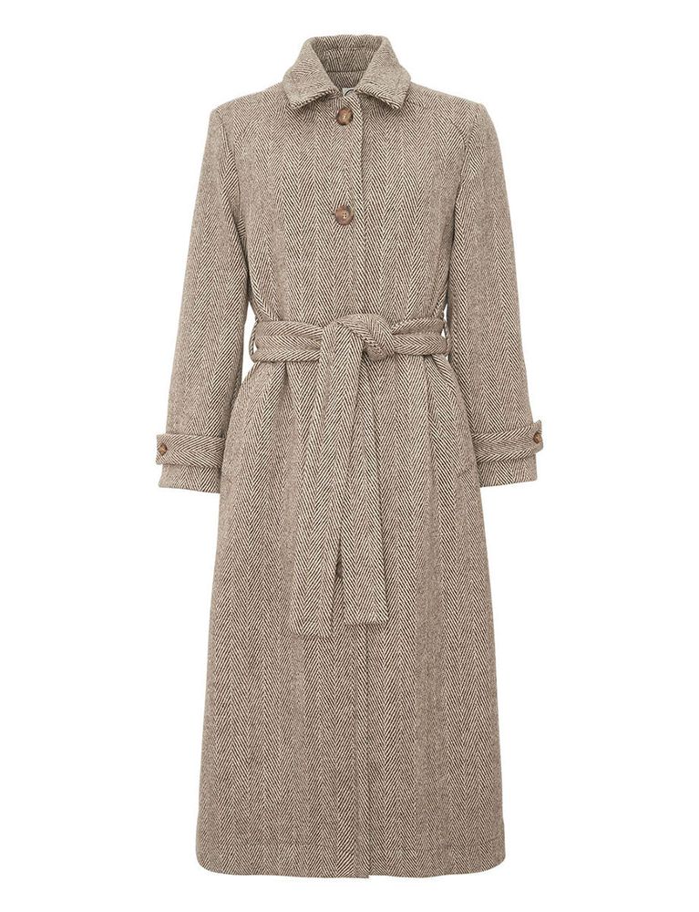 Ines De La Fressange Manteau Esmé Marron Et Écru In Neutral