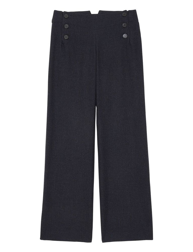 Ines De La Fressange Pantalon Gabriel Bleu Et Noir In Blue