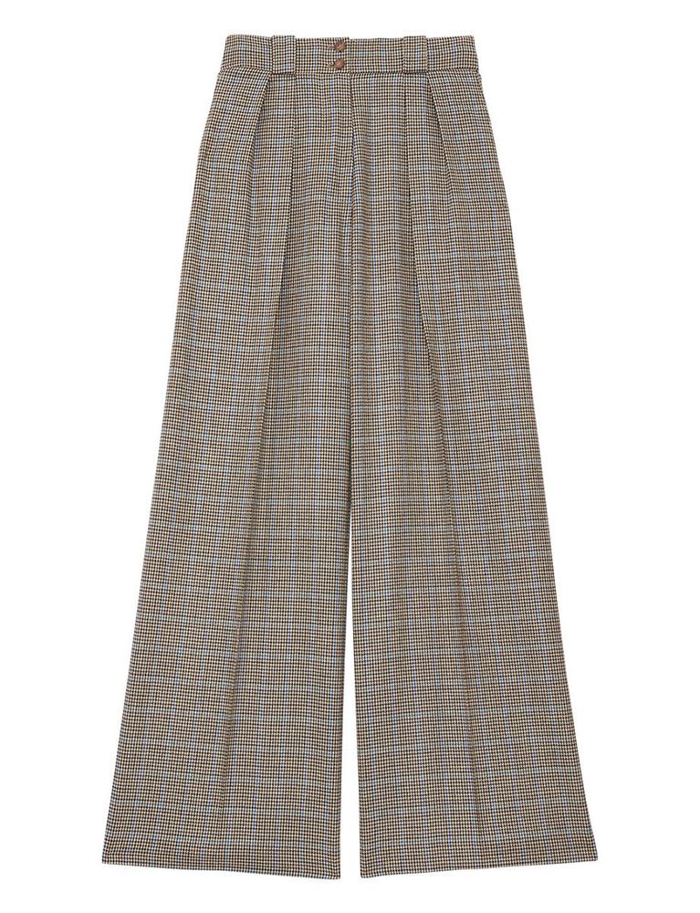 Ines De La Fressange Pantalon Marlène Pied-de-poule In Gray
