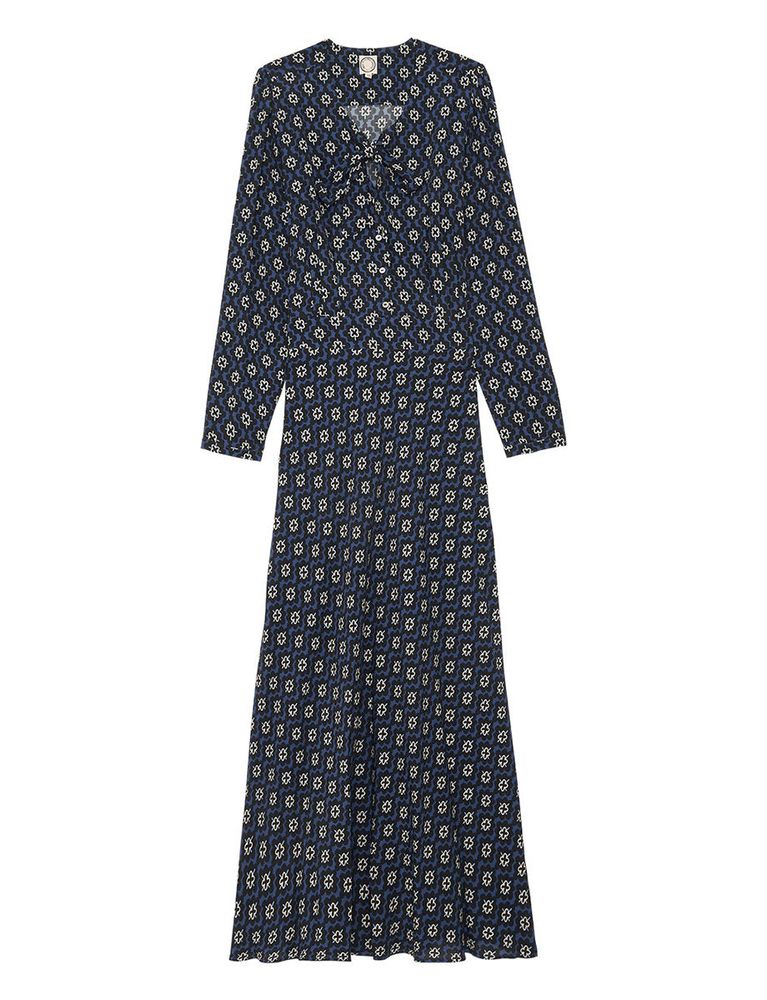 Ines De La Fressange Robe Ariel Imprimé Bleu In Blue