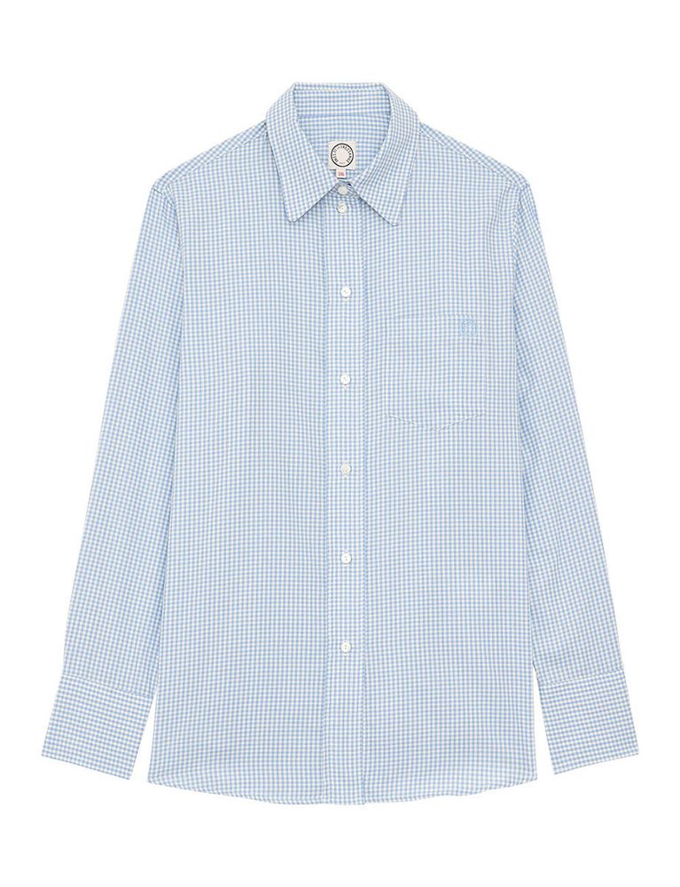 Ines De La Fressange Chemise Maureen Vichy Bleu Clair