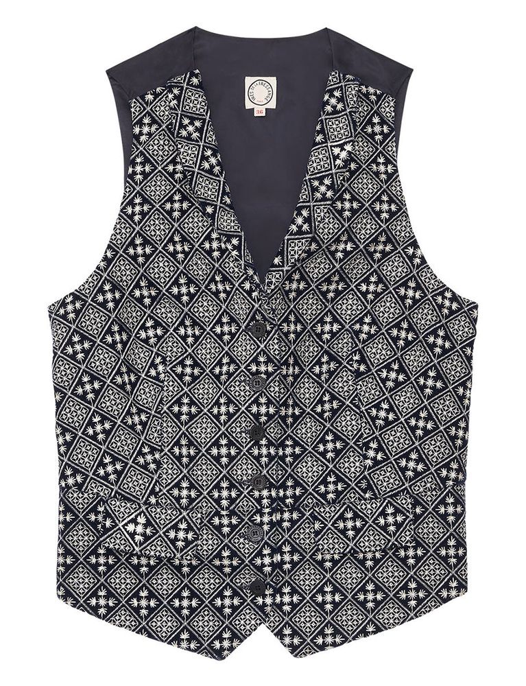 Ines De La Fressange Gilet Robinson Bleu Et Blanc