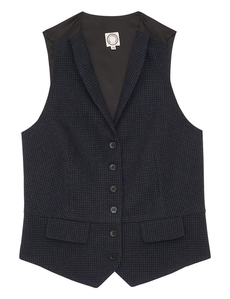 Ines De La Fressange Gilet Robinson Noir Et Bleu In Black